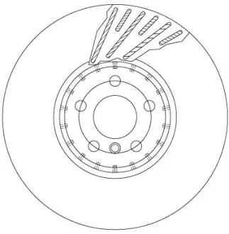 Диск тормозной (1 шт.) BMW 5(G30)/7(G31) "FL D=348mm "15>> TRW DF6890S