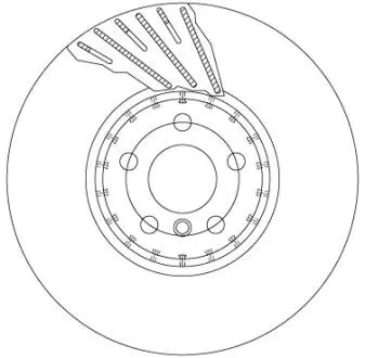 Диск тормозной (1 шт.) BMW 5(G30)/7(G31) "FR D=348mm "15>> TRW DF6891S