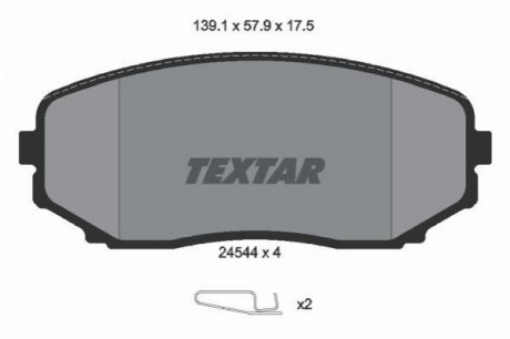 Комплект тормозных колодок, дисковый тормоз TEXTAR 2454401