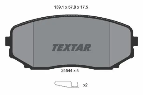 Комплект тормозных колодок, дисковый тормоз TEXTAR 2454401 (фото 1)