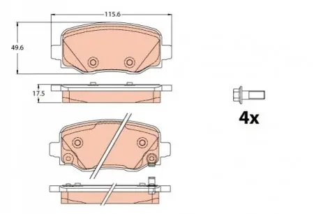 Тормозные колодки дисковые. FIAT/JEEP 500X/Renegade "R "14>> TRW GDB2116