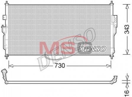 Радіатор кондиціонера NISSAN ALMERA Classic (B10) 06-н. в. DENSO DCN46006 (фото 1)