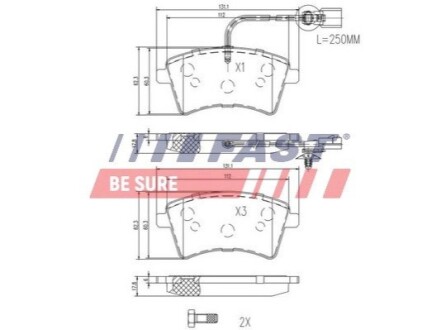 Колодки тормозные дисковые передние RENAULT KANGOO 08-17 FAST FT29529