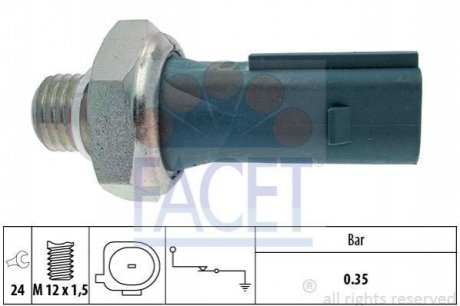 Датчик давления масла Mercedes Benz W169/245 M266 04-> FACET 7.0177 (фото 1)