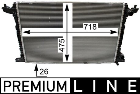 Радіатор охолодження двигуна AUDI A4 (8W2, B9) 1.4 15- MAHLE / KNECHT CR2179000P