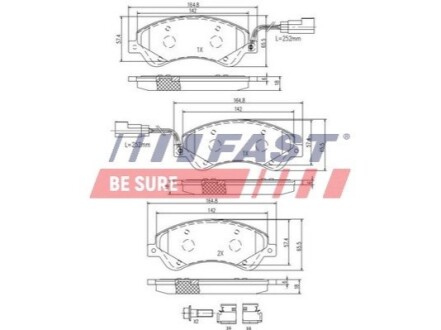 Колодки тормозные дисковые передние FORD TRANSIT 06-14 FAST FT29521