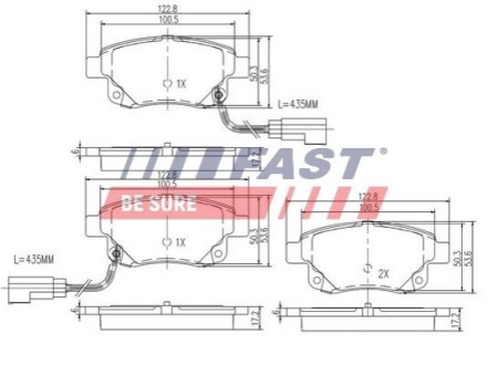 Колодки тормозные дисковые задние FORD TRANSIT 06-14 FAST FT29523