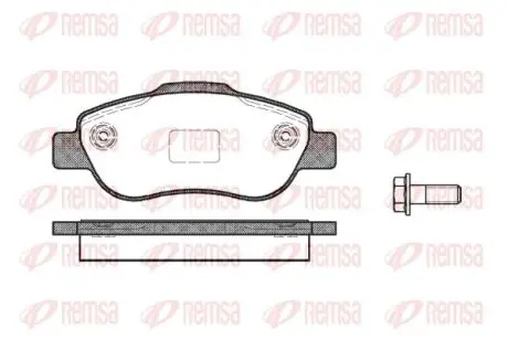 Колодки гальмівні дискові передні FIAT PANDA 03-12 REMSA 1100.00