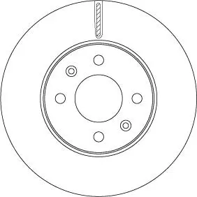 Диск тормозной (1 шт.) HYUNDAI I20 "F D=256mm "14>> TRW DF6794