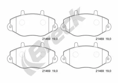 Фото колодки гальмівні (передні) Ford Transit 91-00 15" BRECK 21469 00 701 00 Колодки гальмівні (передні) Ford Transit 91-00 15" BRECK 21469 00 701 00