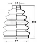 Пильник привiдного валу к-т d1=27mm d2=89mm h=125mm BORG & BECK BCB2358