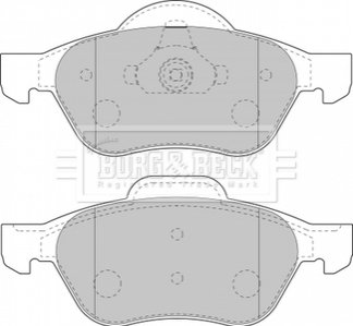 Комплект тормозных колодок, дисковый тормоз BORG & BECK BBP1806