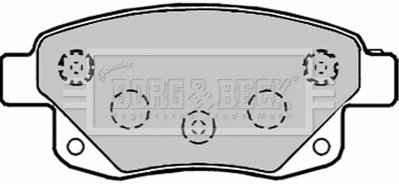 Комплект тормозных колодок, дисковый тормоз BORG & BECK BBP1966