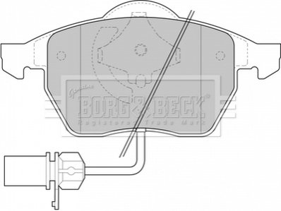 Комплект гальмівних колодок, дискове гальмо BORG & BECK BBP1447