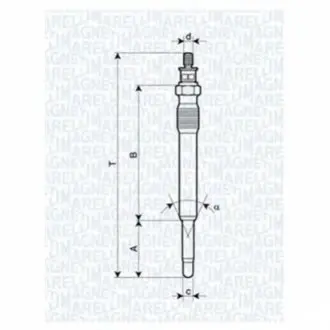 Свічка розжарювання PEUGEOT,ROVER, SEAT, SKODA [062900001304] MAGNETI MARELLI UC12A