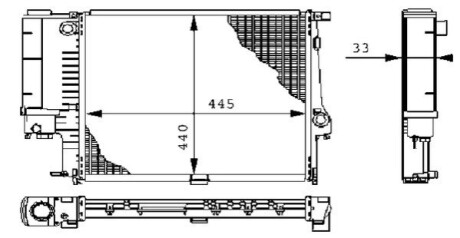 Радіатор 438 mm BMW 3(E30,E36,),Z3 1,6-2,5 87-03 MAHLE / KNECHT CR239000S