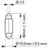 Автолампа T10,5X43 12V 10W SV8,5 Festoon PHILIPS 12866CP (фото 3)
