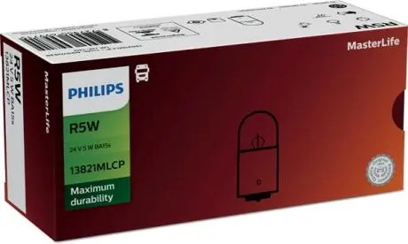 R5W MasterLife 24 В 5 Вт BA15S PHILIPS 13821MLCP