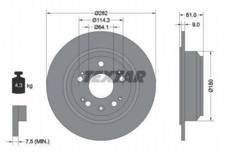 Тормозной диск TEXTAR 92165803