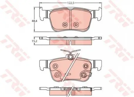Фото тормозные колодки дисковые HONDA Civic "R "17>> TRW GDB2256 Тормозные колодки дисковые HONDA Civic "R "17>> TRW GDB2256