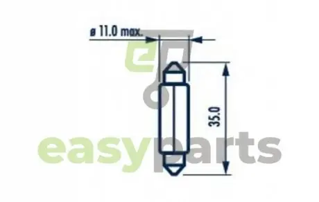 Автолампа Standard C5W SV8,5 5 W прозрачная NARVA 17136