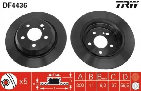 ЗАДНИЙ АМОРТИЗАТОР {} МАСЛО MERCEDES-809DT 609D 87.03- TRW Df4436