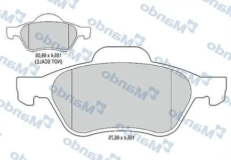 Тормозные колодки к дискам MANDO MBF015160