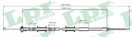 Фото трос ручного гальма LPR C0166B Трос ручного гальма LPR C0166B