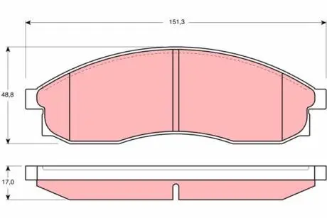 Комплект гальмівних колодок, дискове гальмо TRW GDB3107