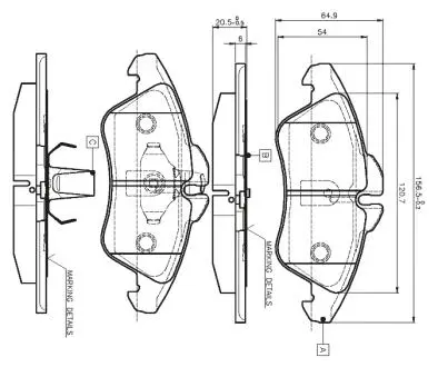 Комплект гальмівних колодок, дискове гальмо BOSCH 0986TB2030 (фото 1)