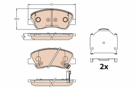 Гальмівні колодки пер. Hyundai Accent IV/Kia Rio 10- TRW GDB3630