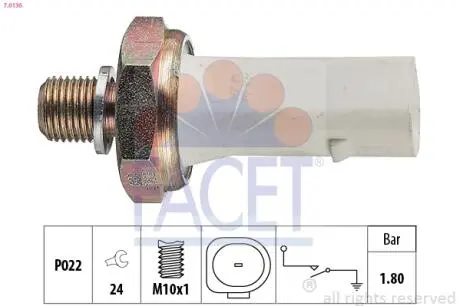 Датчик давления масла VW T4 2.0 i 90-&gt; FACET 7.0136