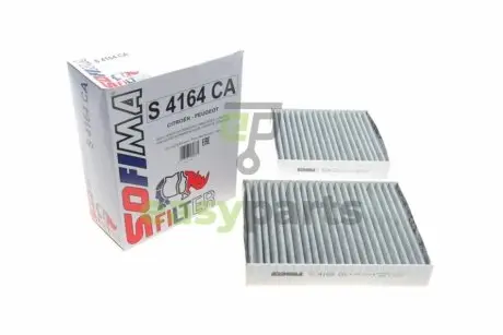 Фільтр салону Citroen C3/C4/Peugeot 207/208 09- (вугільний) (к-кт 2шт.) SOFIMA S4164CA