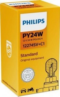 Лампа 12V 24W PY24W PGU20/4 SILVERVISION PHILIPS 12274SVC1 (фото 1)