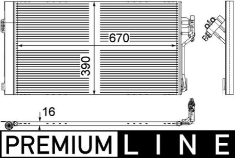 Радіатор кондиціонеру MERCEDES W639 03- MAHLE / KNECHT AC761000P