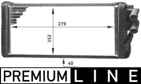 Радіатор пічки Audi 100/A6 -97 (279x152x40) (Premium Line! OE) MAHLE / KNECHT AH98000P