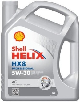 Олива двигуна 5L Helix HX8 Pro AG 5W30 5L (API SP ILSAC GF 6-A ACEA A5/B5 GM dexos1-Gen2 FCA MS-13340 Ford WSS M2C946-B1) SHELL 550054289