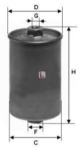 Фільтр паливний AUDI "2,0-2,2 "84-91 SOFIMA S1507B