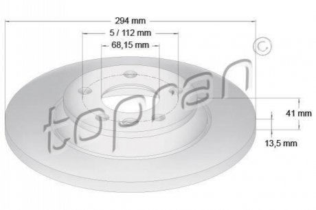 HP VW диск гальмівний задній T4 97- TOPRAN / HANS PRIES 107 692 (фото 1)