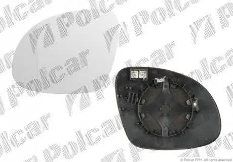 Скло дзеркала з підігрівом LH VW Tiguan 08-16 Polcar 9585545M
