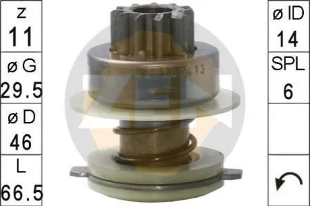 Бендикс стартера /11Z, 46,5OD/ ZEN ZN0540