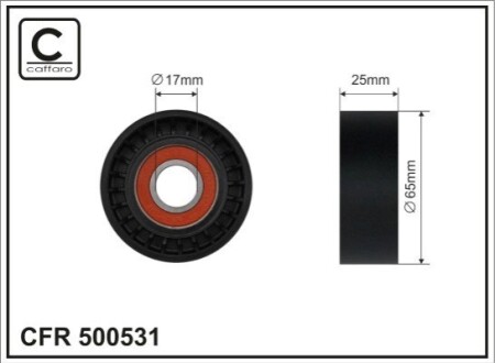 65x17x25 Ролик паска приводного PSA 2,0 BlueHDI 13- CAFFARO 500531