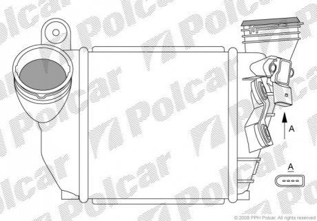 Радiатор iнтеркулера VW Golf/Bora/Skoda Octavia/Seat Leon 1.9TDI 00-10 Polcar 1323J8-5 (фото 1)