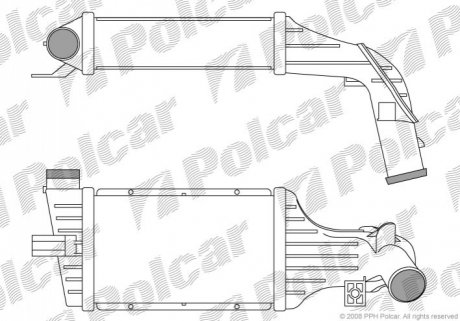 Радіатор повітря (Інтеркулер) Polcar 5508J83X (фото 1)