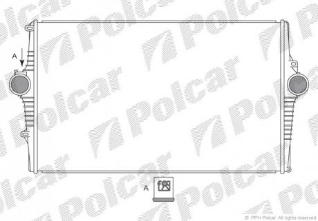 Радіатор повітря (Інтеркулер) Polcar 9080J8-2 (фото 1)