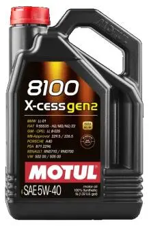 Моторное масло 8100 X-CESS GEN2 SAE 5W40 (5L) MOTUL 109776