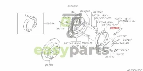 Пружинка гальмівних колодок SUBARU 26265AA060