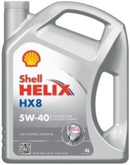 Олива моторна 5W-40 4L HELIX HX8 API SN/CF, ACEA A3/B4,MB 229.3,RN0700/0710,VW 502.00/505.00 SHELL 550052837