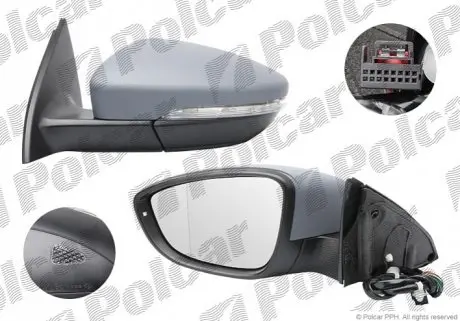 Фото дзеркало зовнішнє правий Polcar 95D1526M Дзеркало зовнішнє правий Polcar 95D1526M
