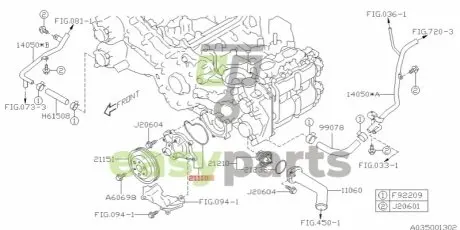 Насос водяний двигуна SUBARU 21110AA690
